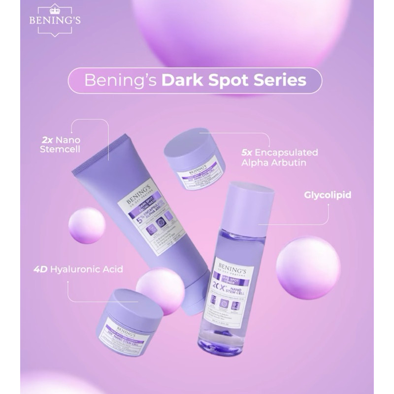 Promo Bening's Paket New Exclusive Skincare ( Dark Spot) l Original Paketan Flek, Pencerah & Glowing
