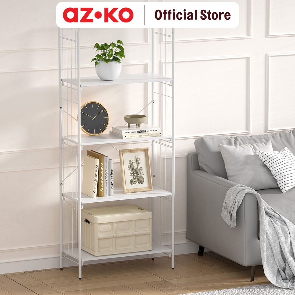AZKO Stora Nordic Rak Besi 5 Tingkat - Putih Storage Rack Metal Tempat Penyimpanan Serbaguna Rak Bar