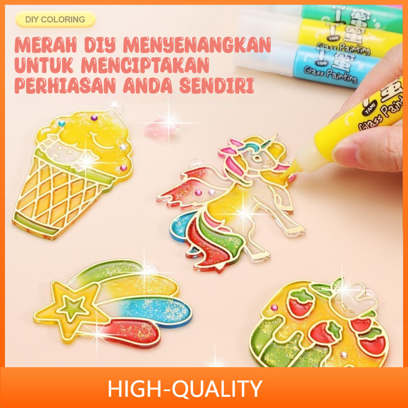 

【COD】Diy Dyed Keychain Accessories Diy Crystal Pendant Studio Diy Painting DIY