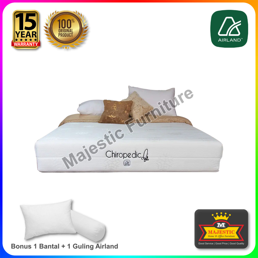 Kasur/Matras Spring Bed Airland Chiropedic QI (Bonus Bantal + Guling Promo) - 90/100/120/140/160/180