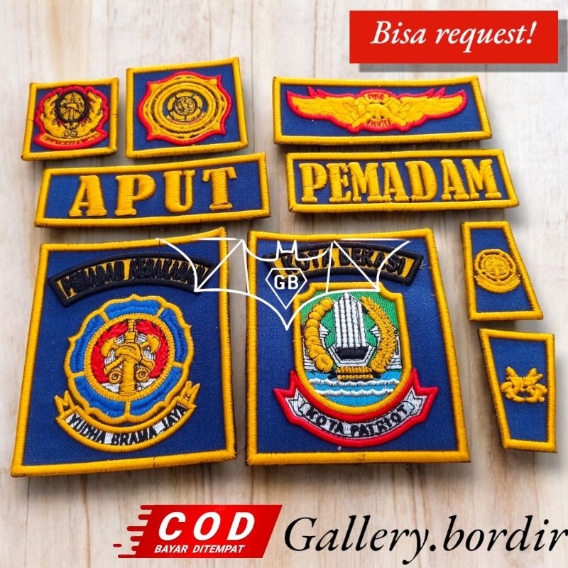 Bordir Logo TERLARIS !!! bordir pemadam timbul TERBARU!!| atribut pemadam TERBAIK !!!bisa pesan satu