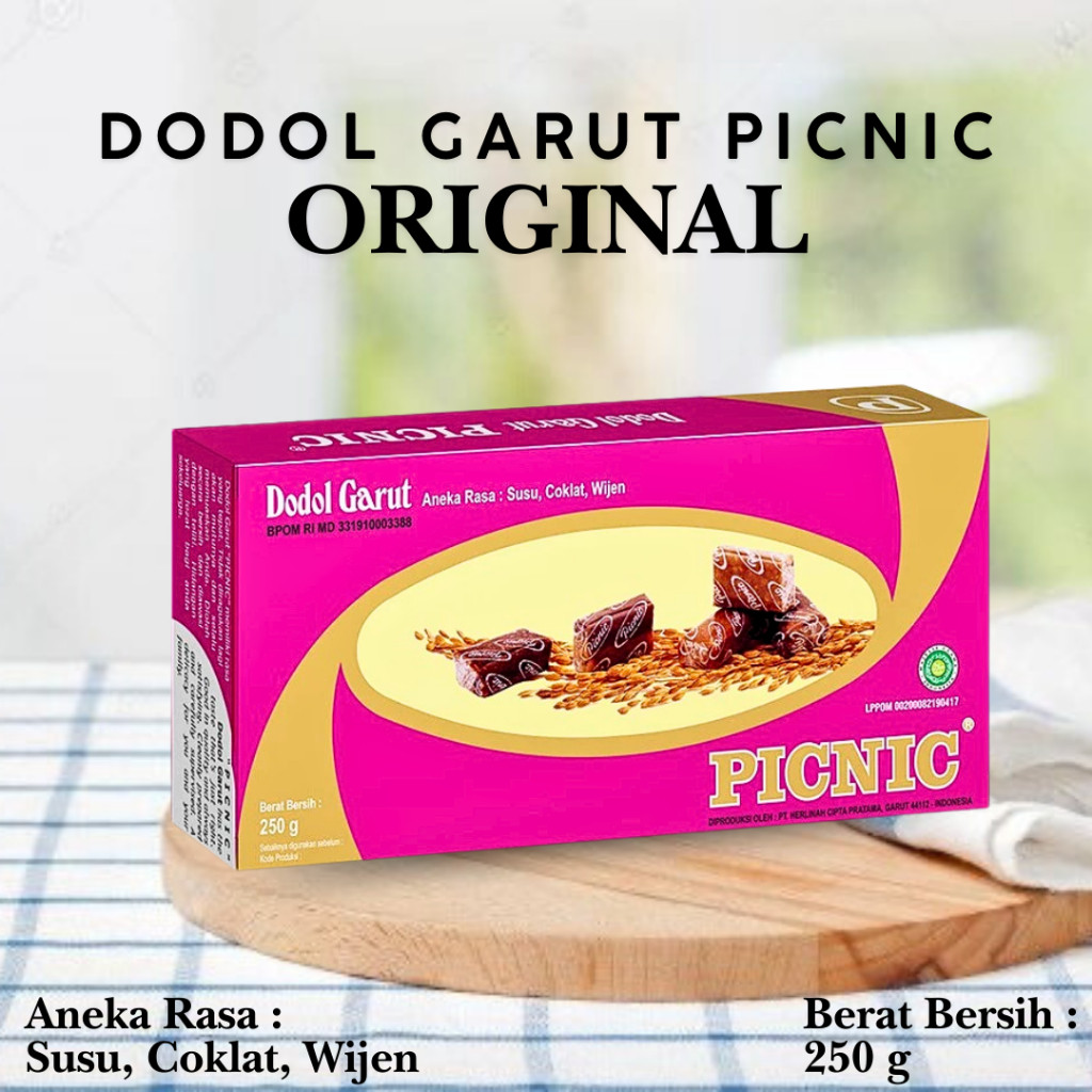 

Dodol Garut Picnic Clasic 250 g Dodol Garut Legendaris Special Quality Isi 12 Pcs