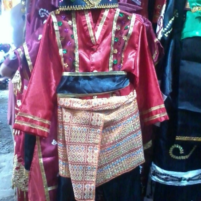 ✨NEW✨ -Baju aceh anak halus // pakaian tari saman adat aceh - CEWE MERAH, M- 1.2.23