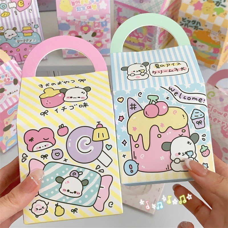 

[GAMGAM] White Dog Series Carryable Snack Box Goodie Box Hampers Gift Packaging Bag Kantong Goodie Bag