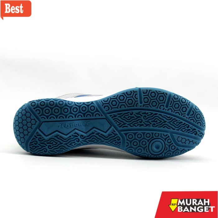 Sepatu olahraga terbaru 2025 Flypower Sepatu Badminton Pawon 07 Sky Blue Tosca Silver - 44
