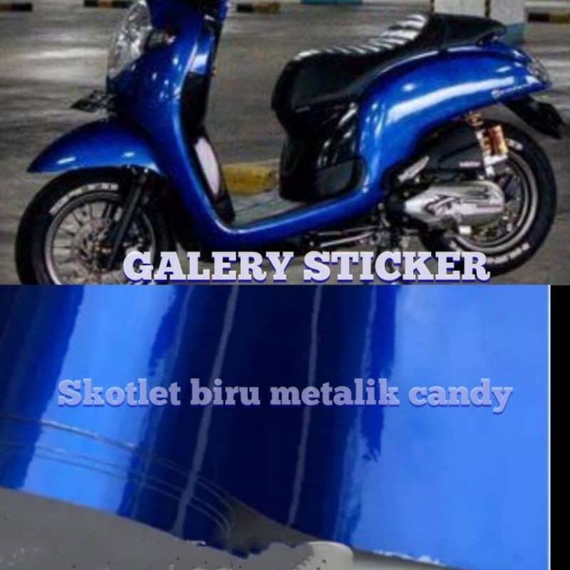 PROMO Skotlet Motor Warna Biru Metalik Candy Sticker Sotlite Biru Metalic Scotlet Motor Warna Biru K