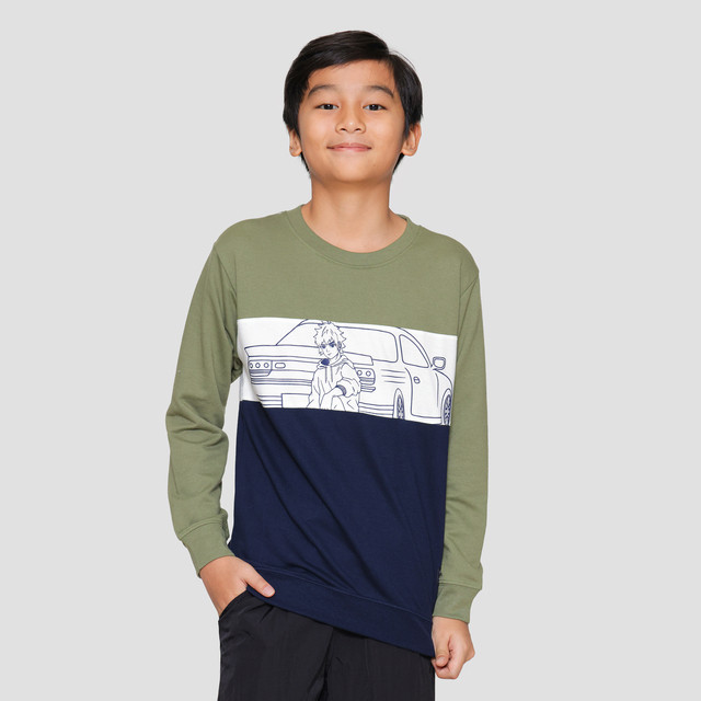 Aero Cut Sewn Race Anime Sweater Anak Laki-Laki 121577992
