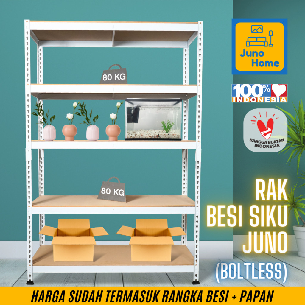 GT65R Juno Home Rak Besi Siku Serbaguna 5/6/7/8/9 Susun Rak Gudang Kapasitas sampai dengan 600KG
