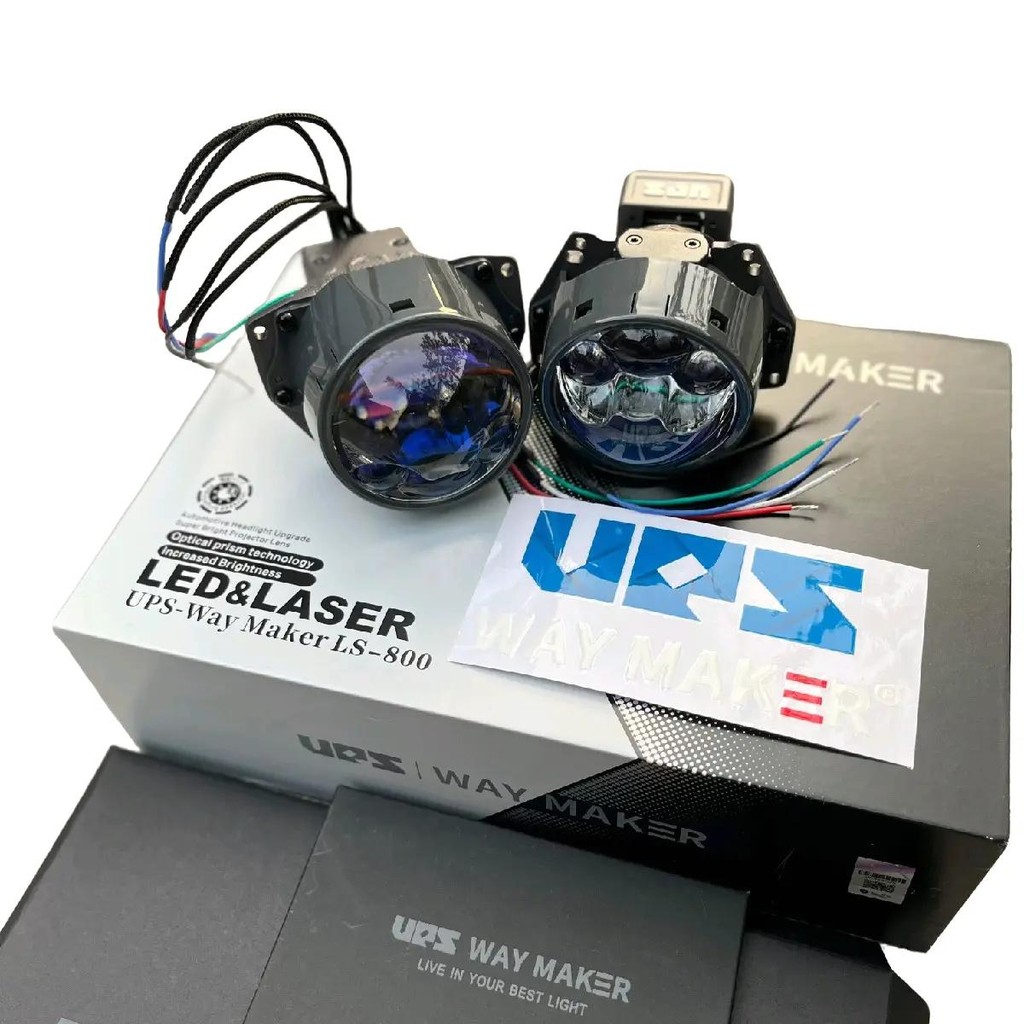 Projector biled UPS WayMaker Led Laser/ biled UPS Way Maker Original LS800 blue lens 3inch Motorcycl