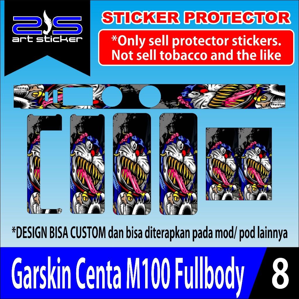 

Stiker M100 Zombie Doraemon UV Printing garskin premium