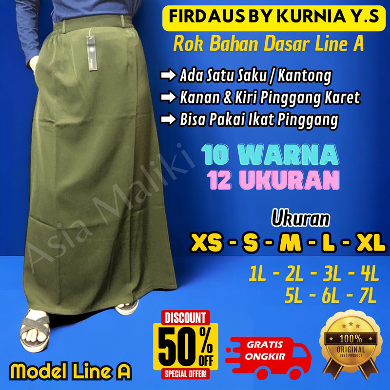 [WOW DISKON] Rok Bahan Rok FIRDAUS Rok KURNIA YS  Rok dasar Rok A (ADA KANTONG DAN PINGGANG KARET)