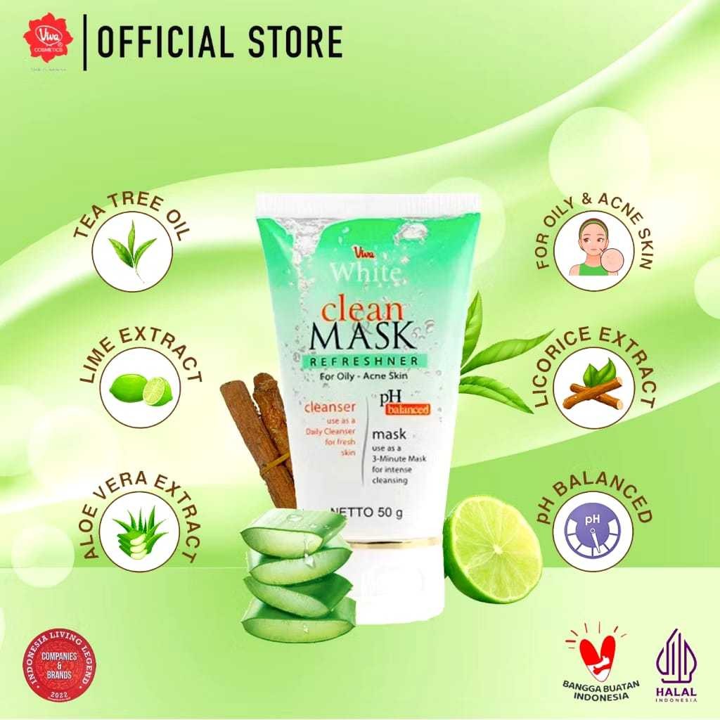 (SCR)VIVA WHITE CLEAN MASK REFRESHNER /SABUN CUCI MUKA DAN MASKER VIVA