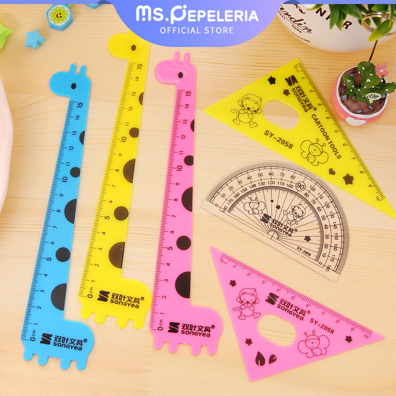 

Penggaris Set 15cm/jerapah Penguasa kartun yang lucu /Ruler set/ Penggaris Plastik 1 Set 4 Model - Ms.Pepeleria