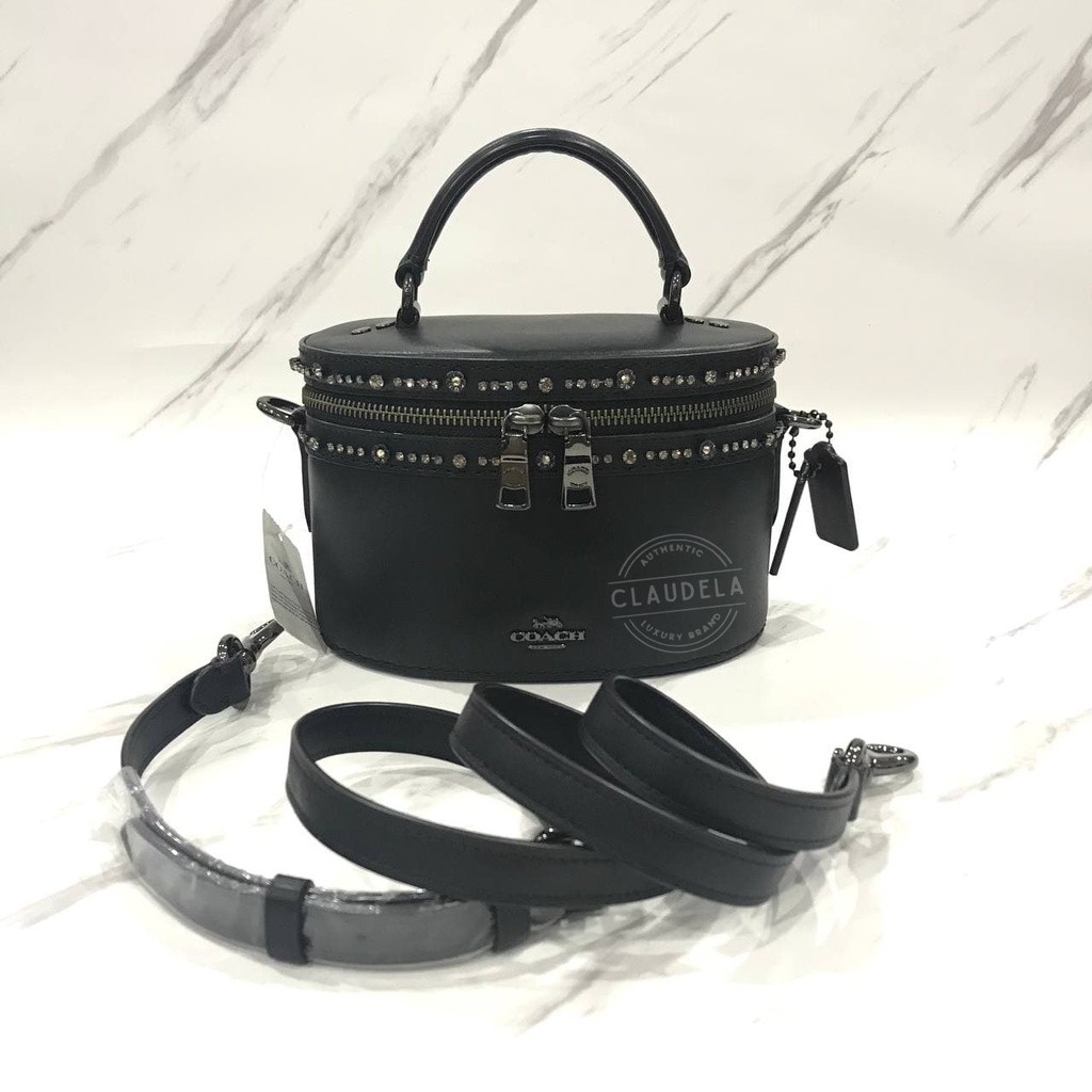 Coach X Selena Gomez Trail Bag with Crystal Embellishment in Black