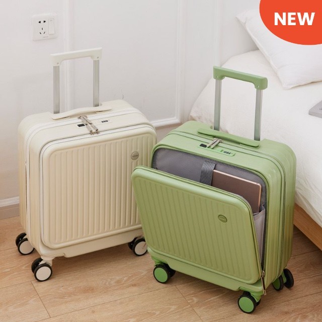 {luxeluggage} koper laptop buka depan  18 inch tsa lock full zipper desain elegan dan moder