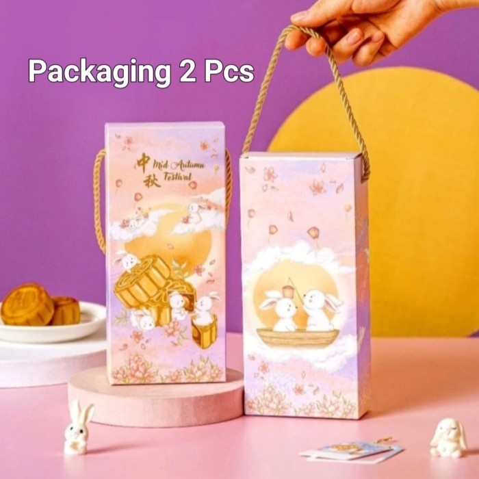 

Mooncake Lotus Filling - Moon Cake Kue Bulan Lotus Telur Asin - 2 pcs Mix Rasa