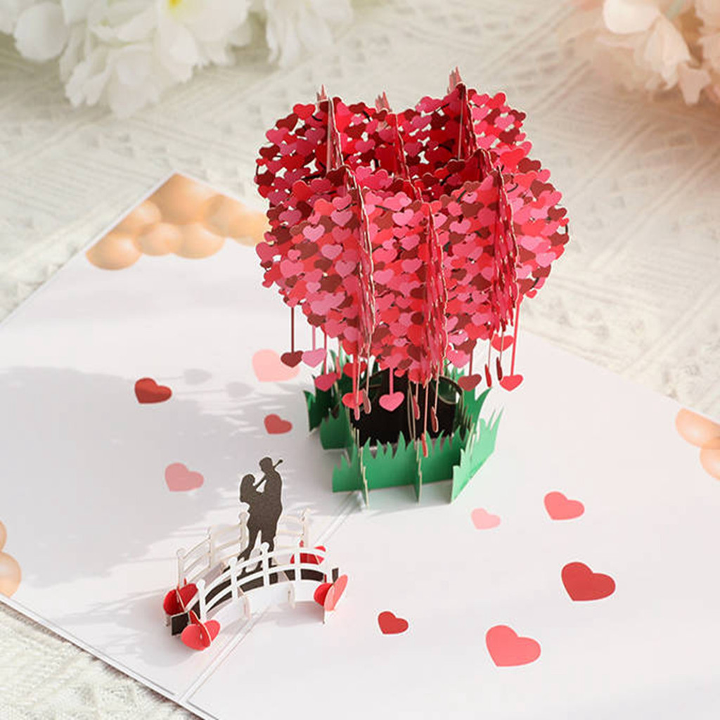 

Love Postcard 3D Pop UP Greeting Cards Wedding Birthday Anniversary for Couples Wife Husband Handmade Valentines Day Gift