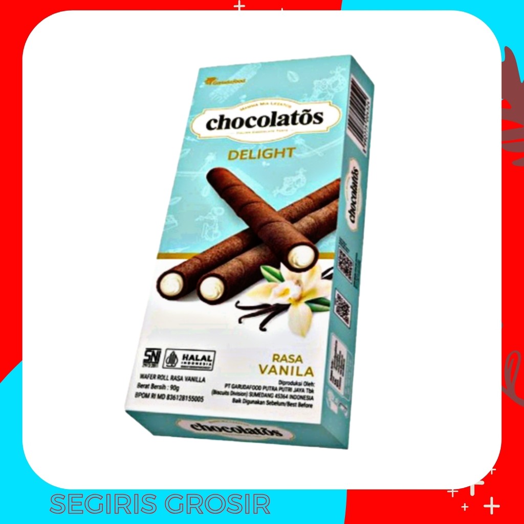 

Chocolatos Delight Wafer Roll rasa Vanila 90 gr