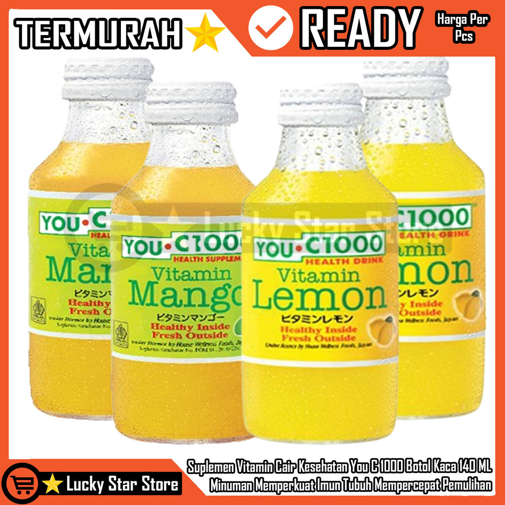 

YOU C1000 Minuman Nutrisi Cair Aneka Rasa Orange Lemon Mango Healthy Drink Vitamin Suplemen Kesehatan Praktis Siap Minum Penyembuhan Obat Sariawan Tenggorokan Kering Memelihara Kekuatan Kulit LLS Nutrisea Botol