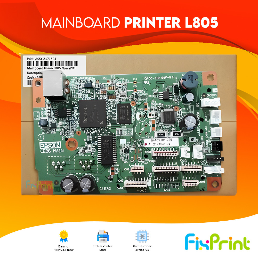 Board Printer Epson L805, Mainboard Epson L805, Motherboard L805 Used, Part Number 217153104