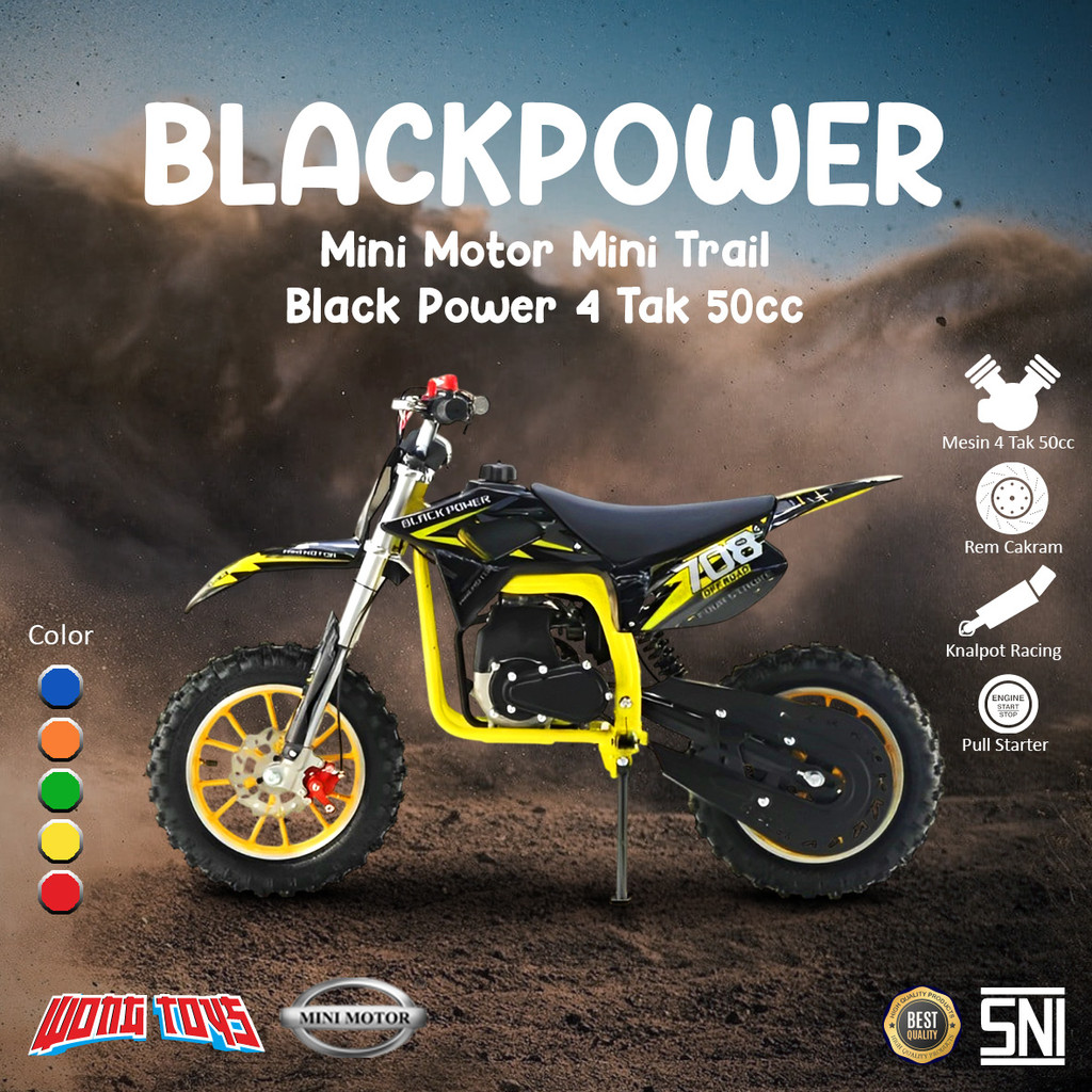 Mini Motor Mini Trail Black Power 4 Tak 50cc (BLACKPOWER) - Mainan Motor Trail Anak