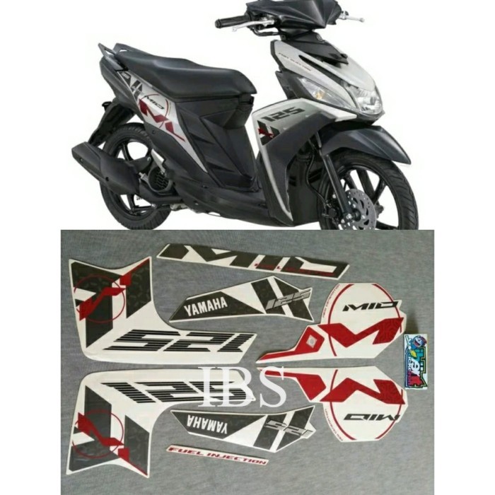 STRIPING MIO M3 PUTIH TAHUN 2015 STIKER ORI YAMAHA