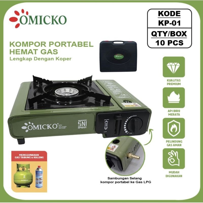 HY76T Kompor Portable OMICKO Kompor Portable 2 in1 Kompor free cover