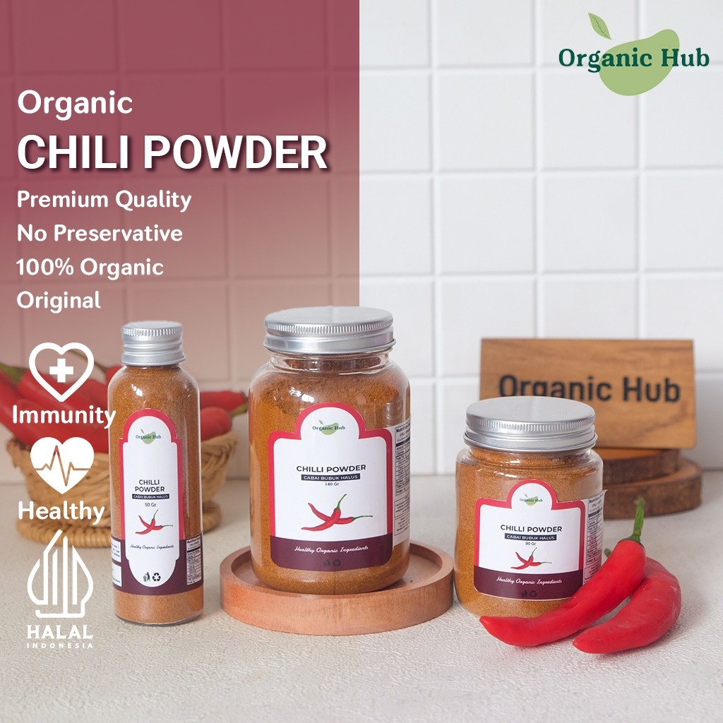 

Organic Hub Bubuk Cabe Cabai Bubuk Halus Murni Super Pedas Chilli Powder Premium Quality