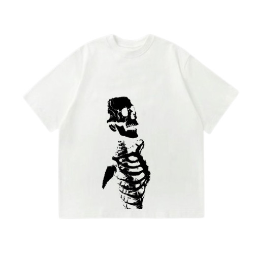 KAOS PUTIH UNISEX SKULL BLACK KAOS COSTUM REGULER FIT