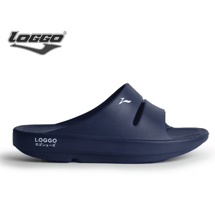 Sandal Pria Loggo Duke warna Navy - Navy, 37/38 /Update 2025