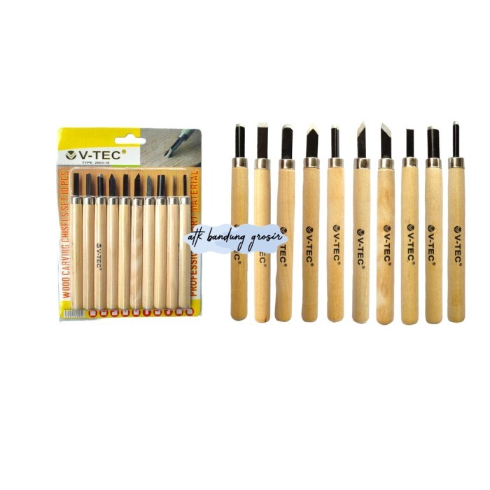 

Pisau Ukir V-Tec Wood Carving Chisels Set 10