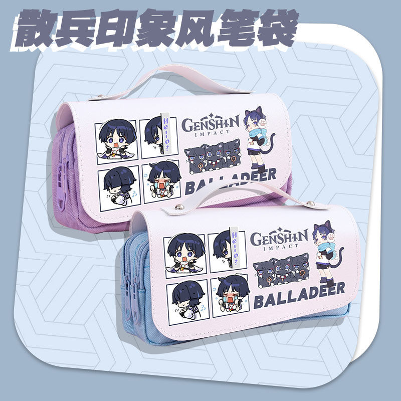 

Game Impact Scaramouche Wanderer School Canvas Pencilcase for Boys Girls Large-capacity Pencil Cases Stationery Cosmetic Bag