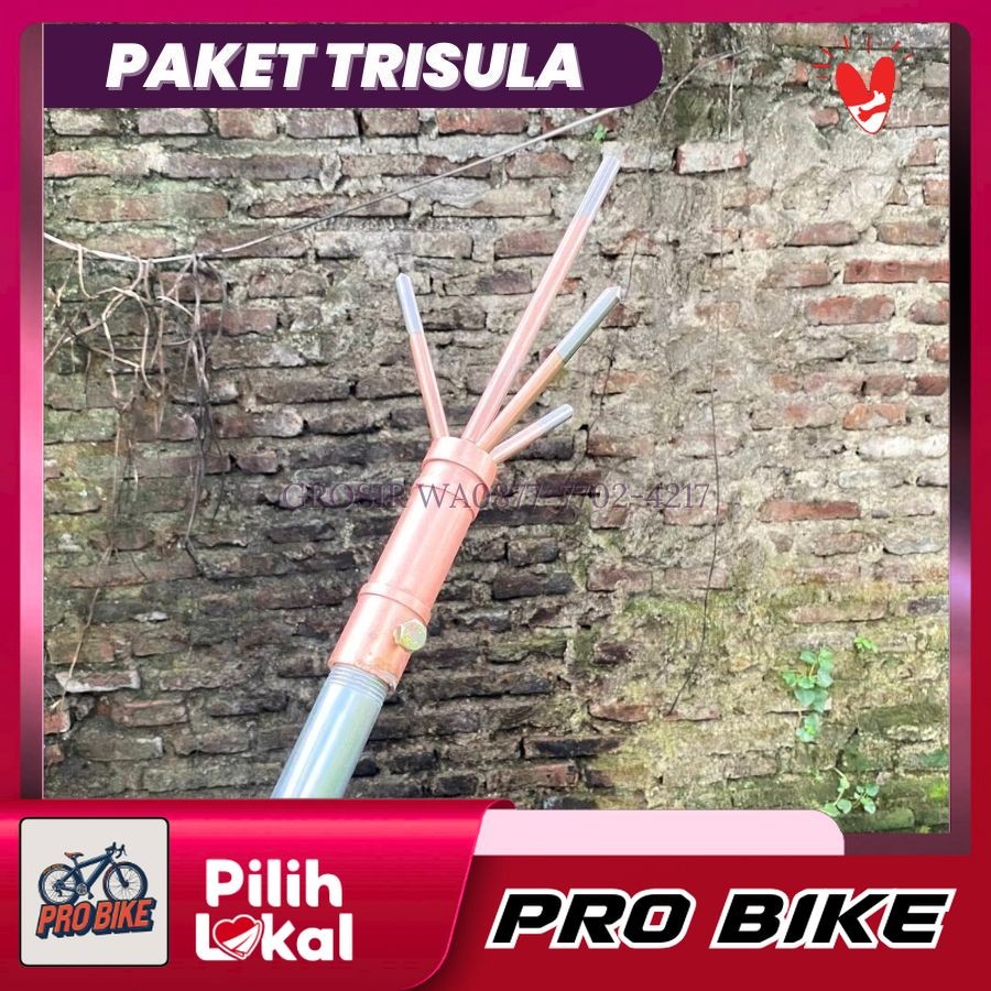 Diskon Paket Anti Petir Trisula Tombak Trisula Penangkal Petir Trisula Plus Tiang Galvanise 60 cm