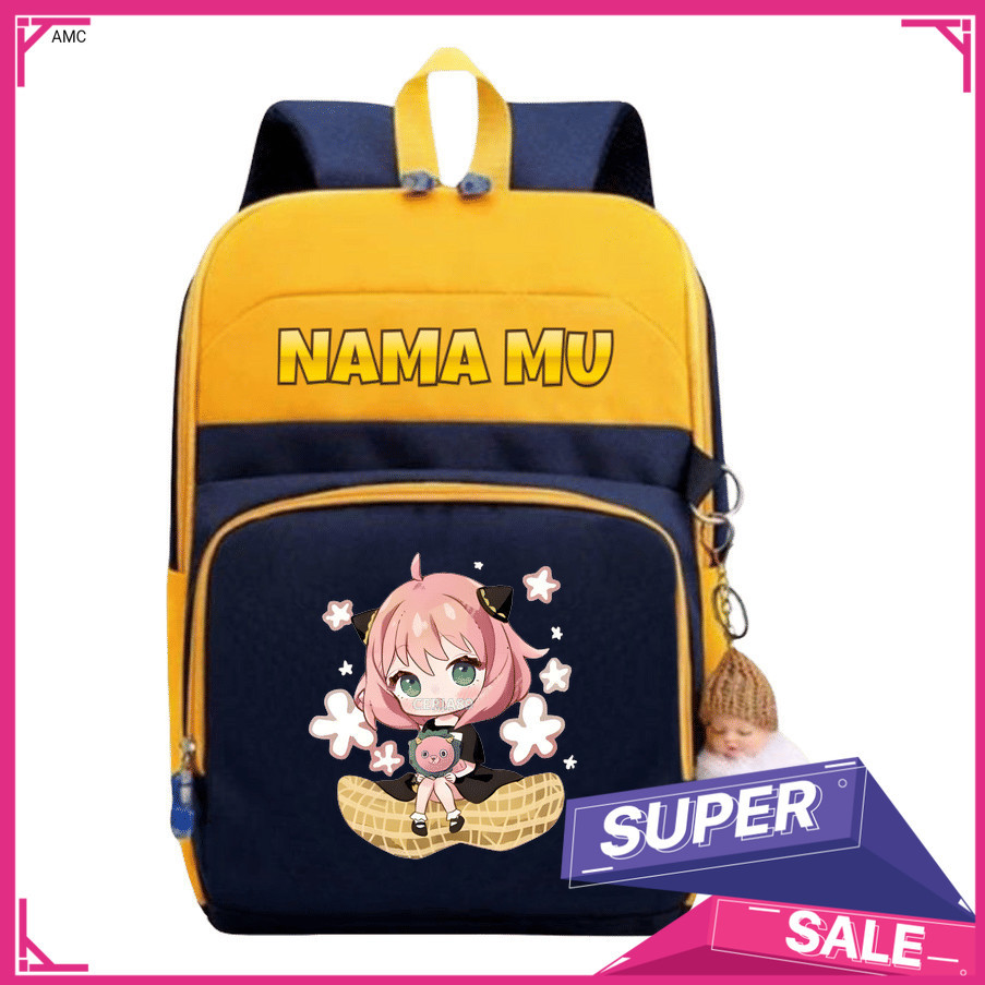 AMC Tas Ransel Anya Spy x Family – Backpack Anak Perempuan Karakter Anime Lucu, Ringan & Anti Air, M