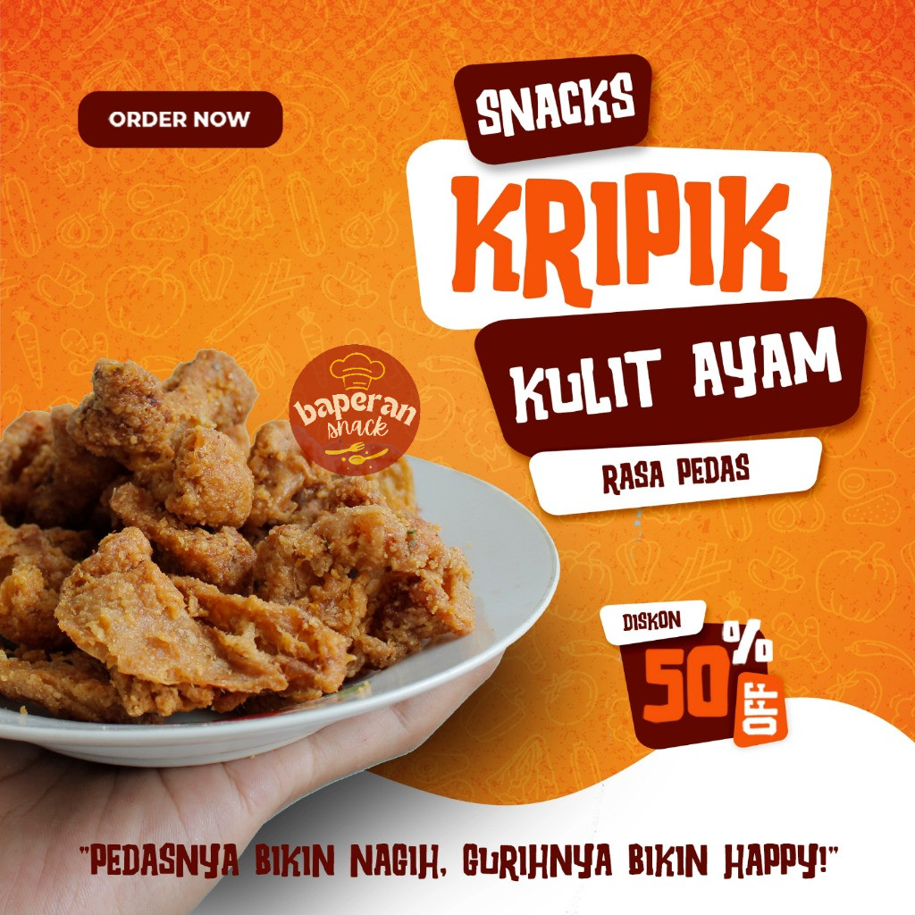 

Kulit Ayam Crispy 1KG - 250GR Pedas Daun Jeruk Dan Original Gurih - Snacks - Food Makanan Ringan