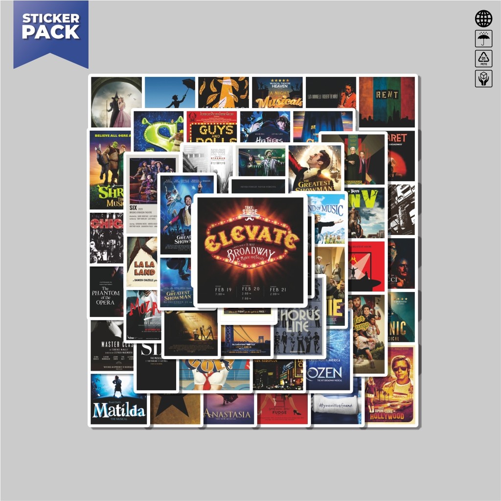 

[100PCS]Stiker Pack Stiker Poster Film & Album Musikal Aesthetic Vinyl Anti Air Dekorasi Sticker Laptop Buku Journal Koper Helm Casing HP Gitar Helm Skateboard