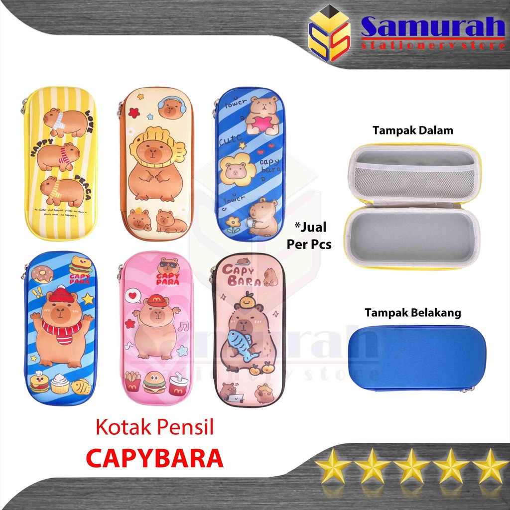 

Kotak Pensil Kain Seleting Fancy Anak Kapibara / Pencil Case Zipper Capybara /Tempat Pinsil Bahan Kain Lucu Seleting