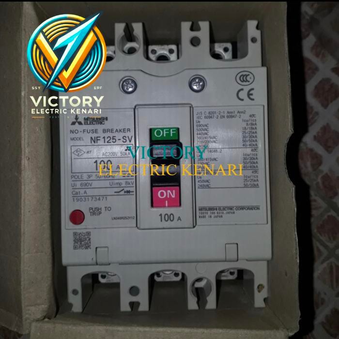 Mccb mitsubishi nf125sv 100a 3p 80A