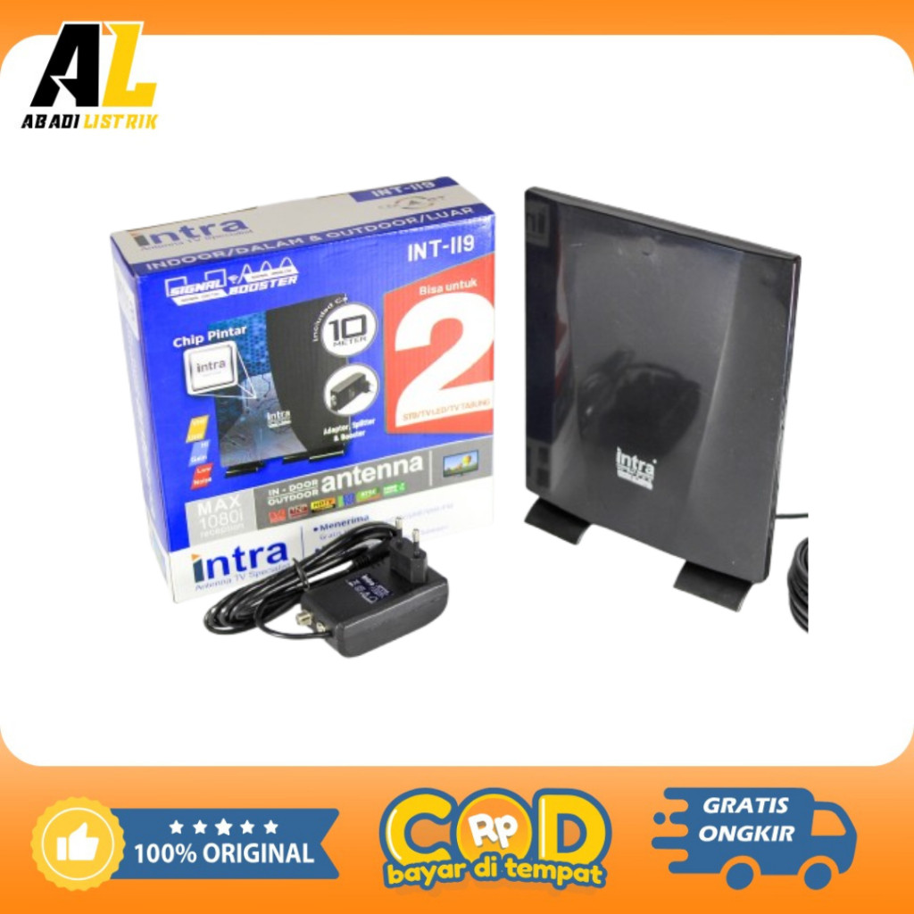 Antena Digital Outdoor/Indoor Intra DVB T2 + Kabel 10 Meter
