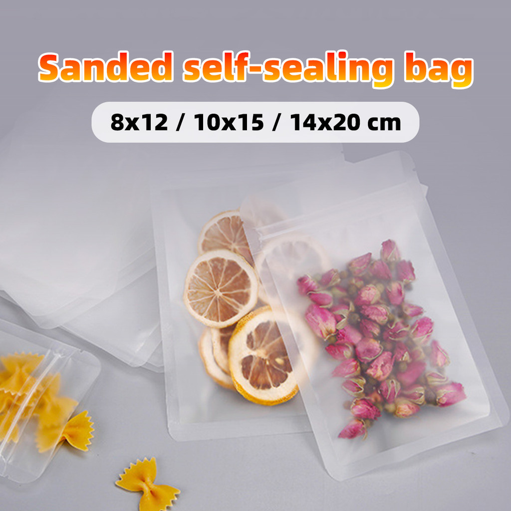 100PCS Stand pouch / Plastik Ziplock / Makanan Plastik Ziplock Snack / Plastik Klip Buram Flat