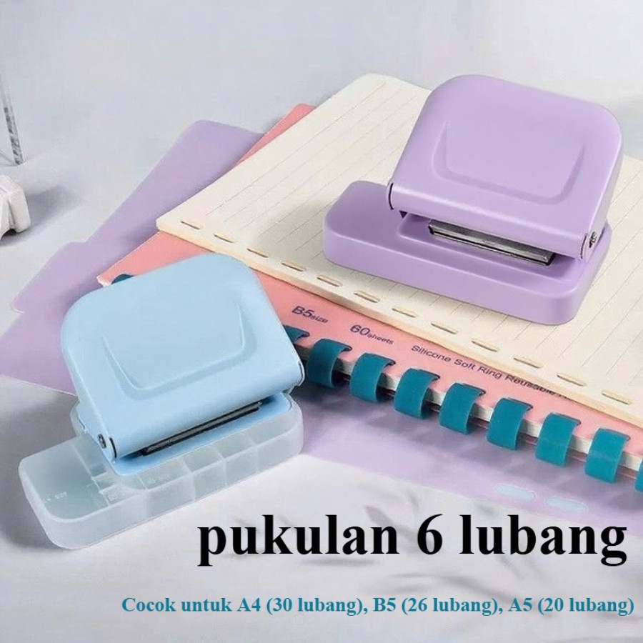 

Binding Puncher Mini 6-Hole Punching Machine DIY Hole Detection Book Page Stitcher Kantor Sekolah Ruang Studi Stationery Macaron Warna