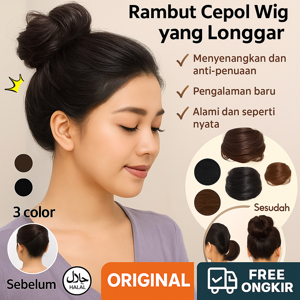 【Inventaris lokal】​Wig Cepol/Jepit Hair Bun Aksesoris Rambut Wanita Cepol Ala Korea Konde Pesta Kawa