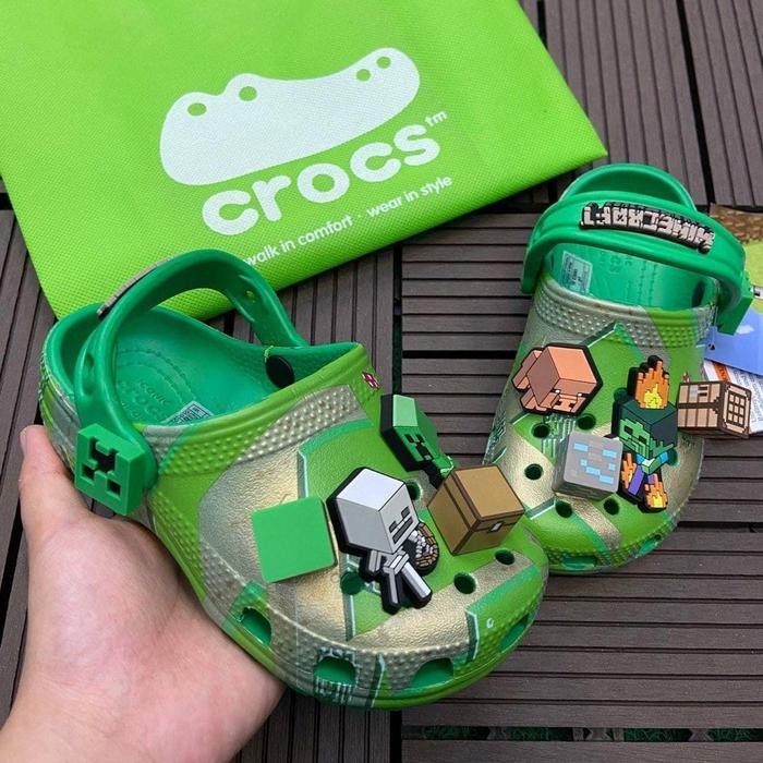 BARU CROCS ANAK FUN LAB 3D / SANDAL ANAK / CROCS MINECRAFT / CROCS KIDS / CROCS 3D / CROCS ANAK / SE