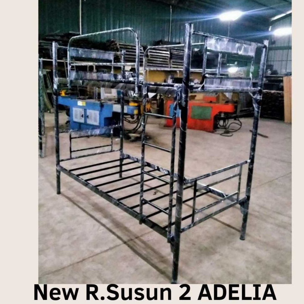 Ranjang Tingkat Adelia (KARGO) - Ranjang Besi BB / Ranjang Susun / Divan Besi / Ranjang Sorong / Tem