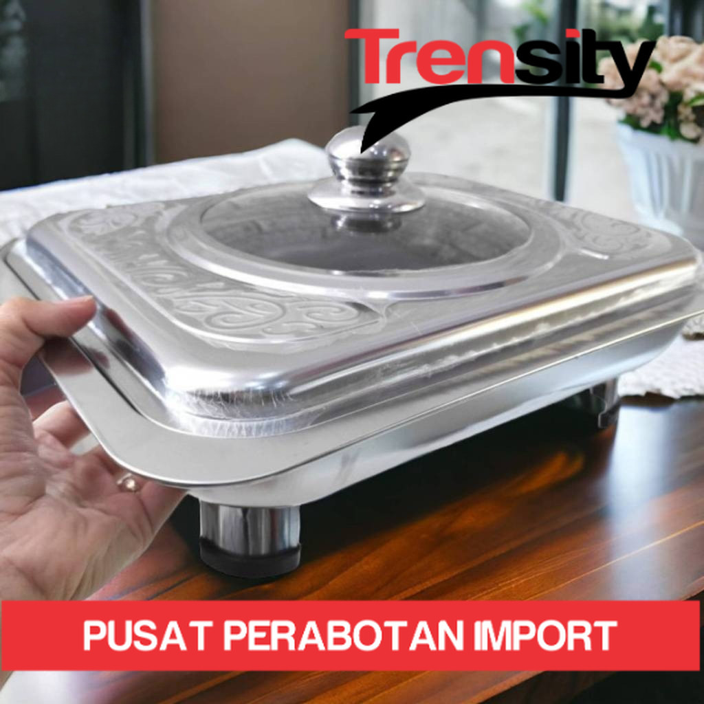 Prasmanan Set Stainless Tempat Makan Fast Food Dish Persegi *TRENSITY*