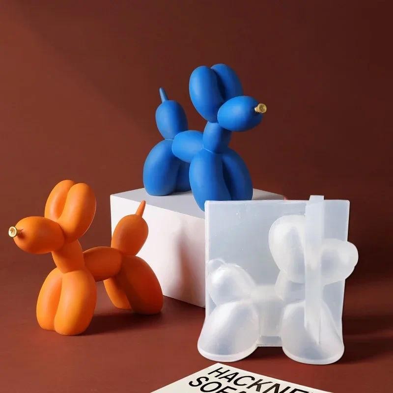 

3D Silicone Dog Mold DIY Aromatherapy Gypsum Candle Dog Resin Balloon Dog Dropper Mold