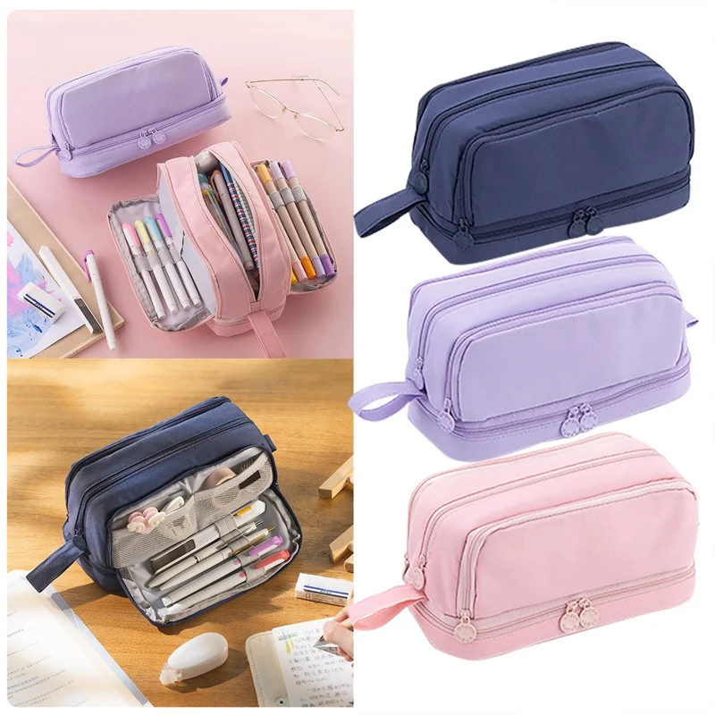 

Large Capacity Pencil Case Cute Student Pencil Cases Big Pen Bag Case Storage Box Boy Girl Kid Office School Stationery Supplies