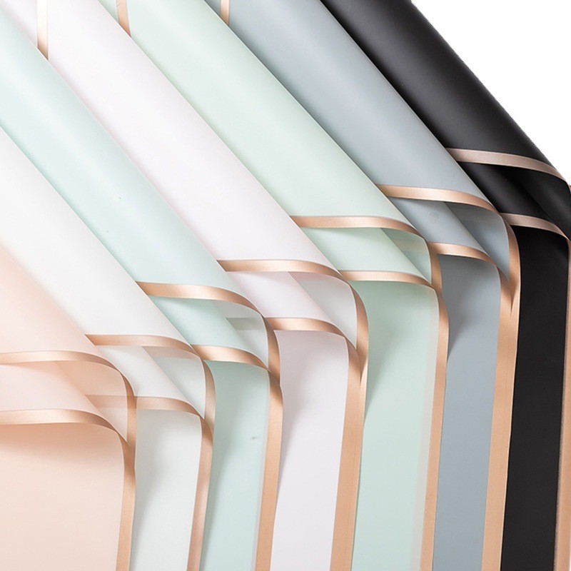 

(5 LEMBAR) Flower Wrapping Paper Varian List Rosegold PREMIUM Kertas Buket Bunga Cellophane Florist Rosegold line Waterproof