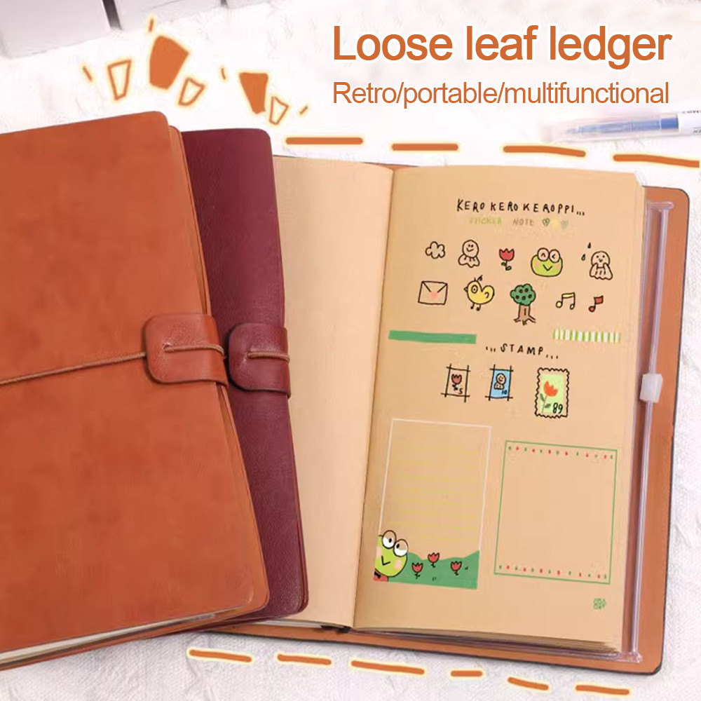 

New A6 Hand Ledger Retro Portable Loose-leaf Notebook Cover Multifunctional Stationery Supplies Note Book Cover
