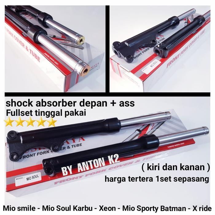 SHOCK BREAKER DEPAN STANDAR ORI MOTOR MIO SMILE/MIO SOUL KARBU/SPORTY - Hitam
